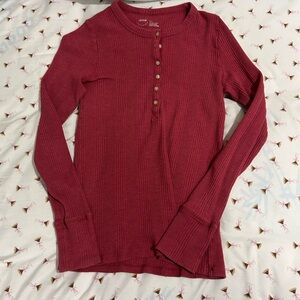 Women's Red Henley Top